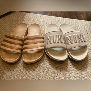 Nike slides - light pink and Cream